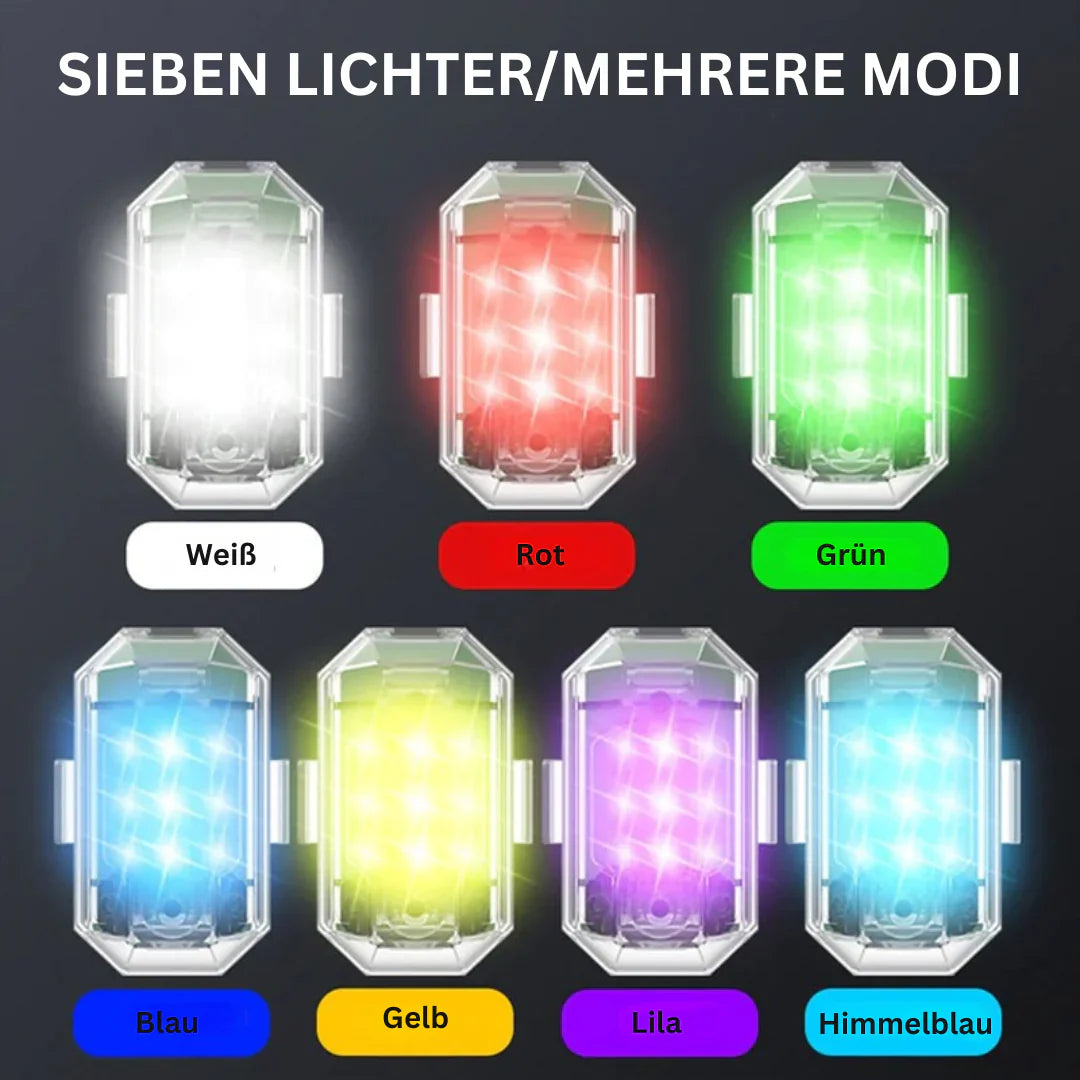 Rechargeable Wireless LED Motorcycle Tail Light with Remote Control for Brake and Warning Signals