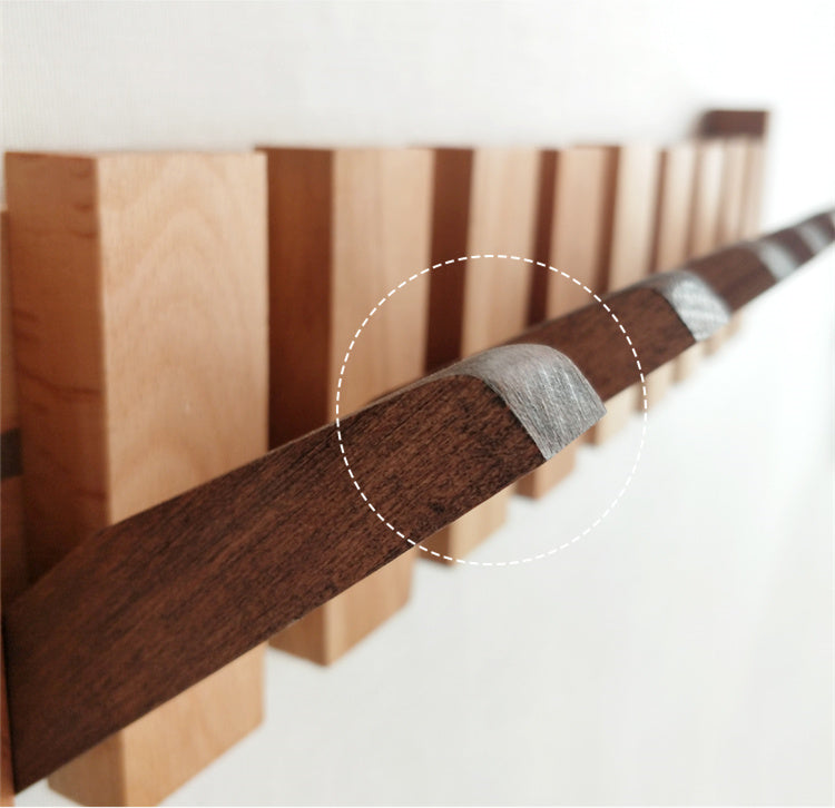 Elegant Wooden Piano Key Hook Rack