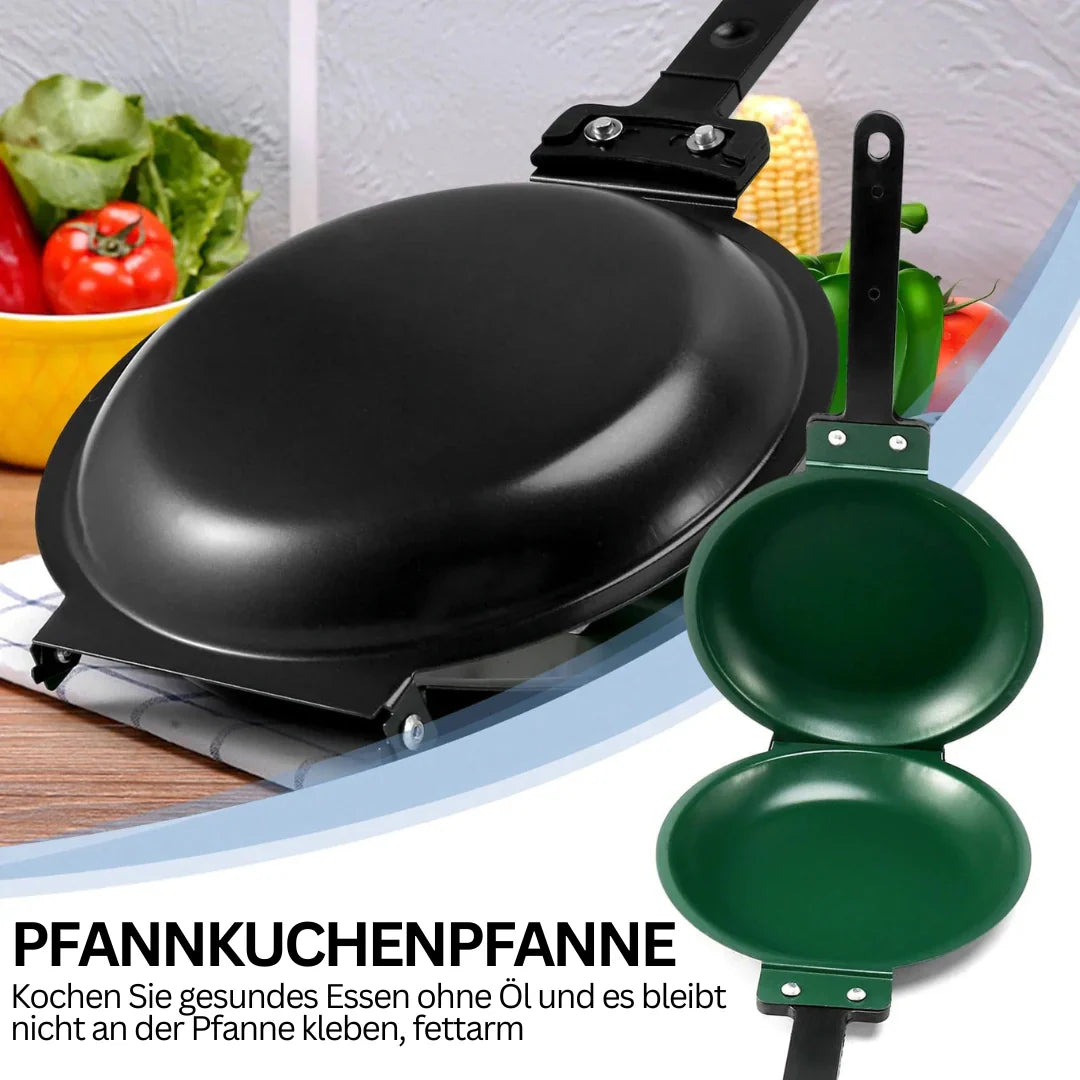 Double-Sided Non-Stick Pan with Folding Handle