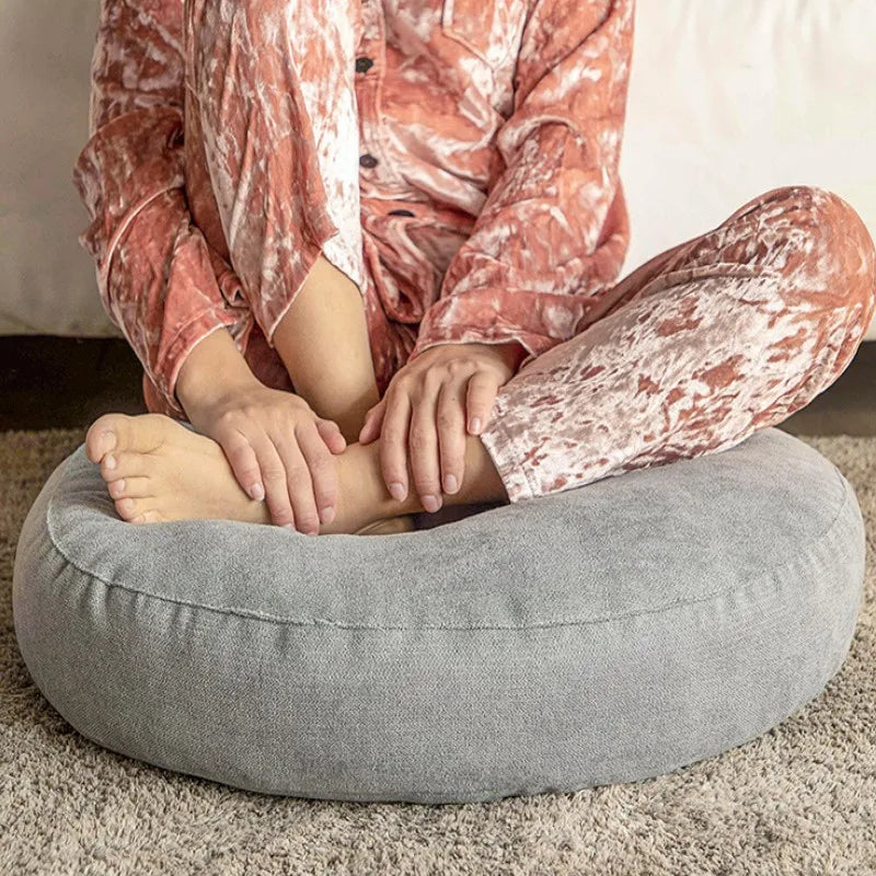 Round Yoga and Meditation Cushion - Soft and Supportive Floor Pillow for Relaxation and Comfort
