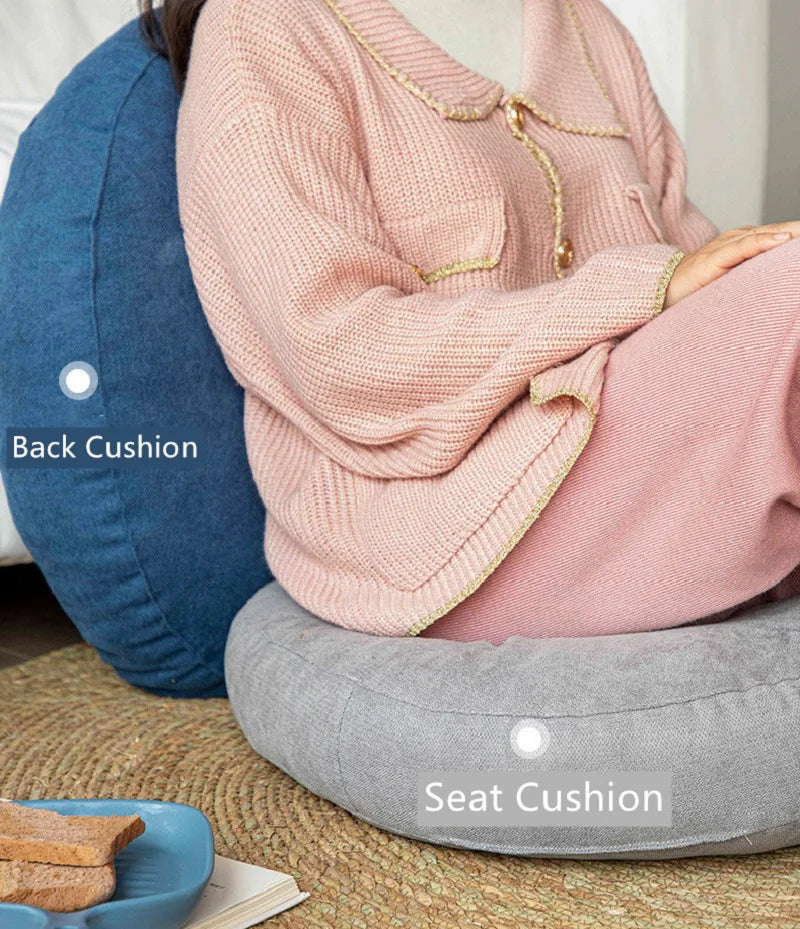 Round Yoga and Meditation Cushion - Soft and Supportive Floor Pillow for Relaxation and Comfort
