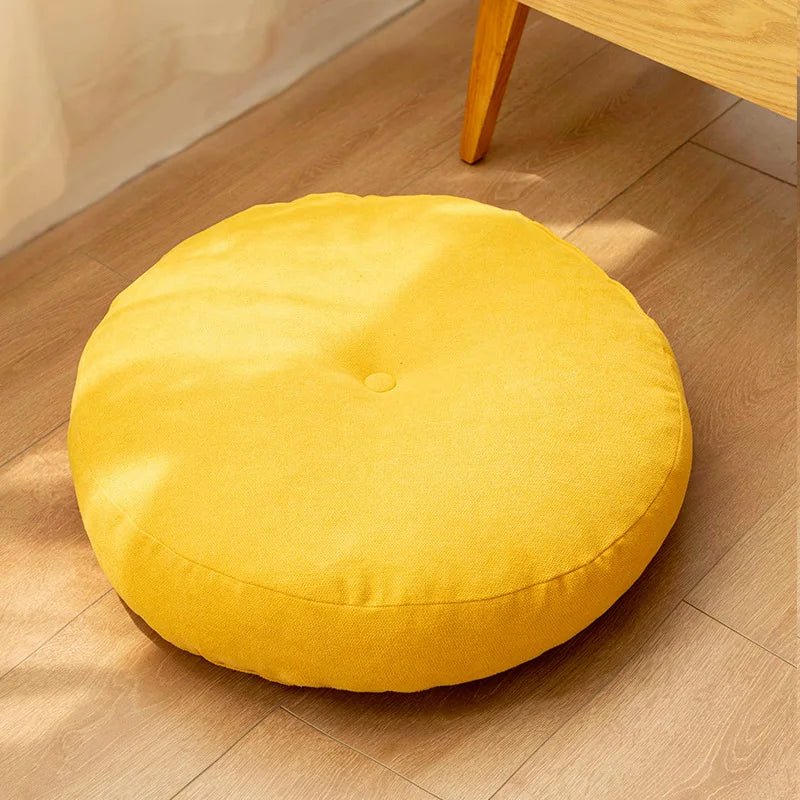 Round Yoga and Meditation Cushion - Soft and Supportive Floor Pillow for Relaxation and Comfort