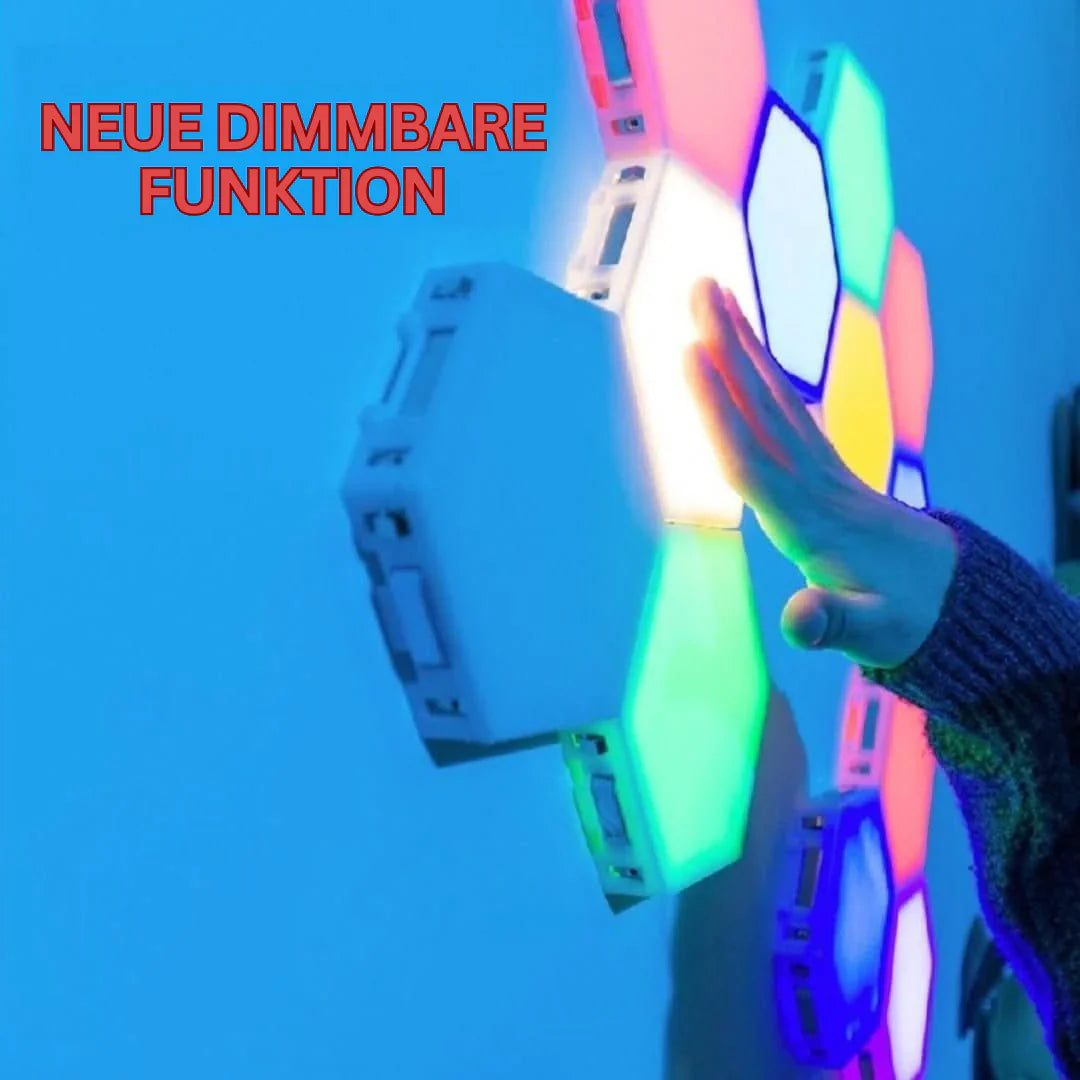 RGB Interactive Hexagonal LED Panels with Color Control and Music Sync Feature