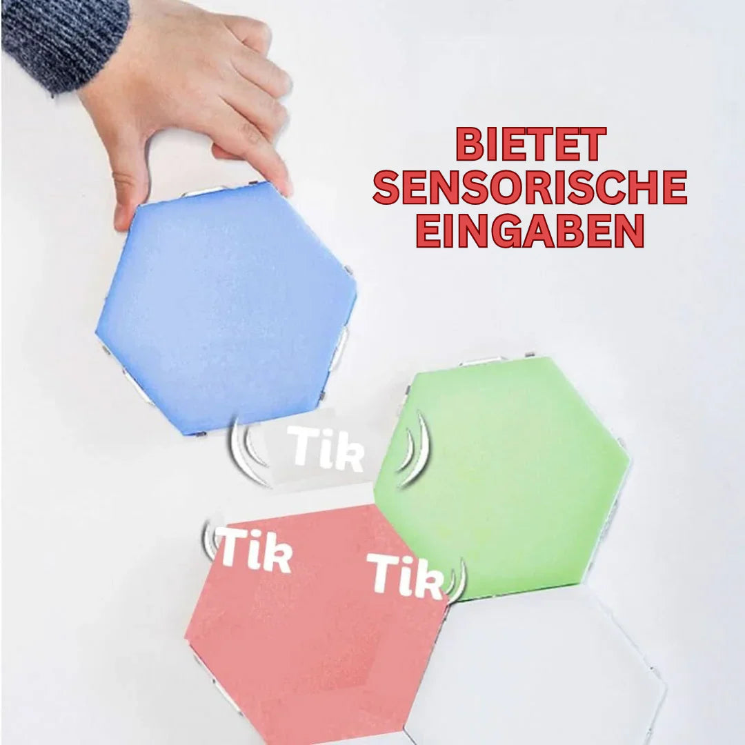 RGB Interactive Hexagonal LED Panels with Color Control and Music Sync Feature