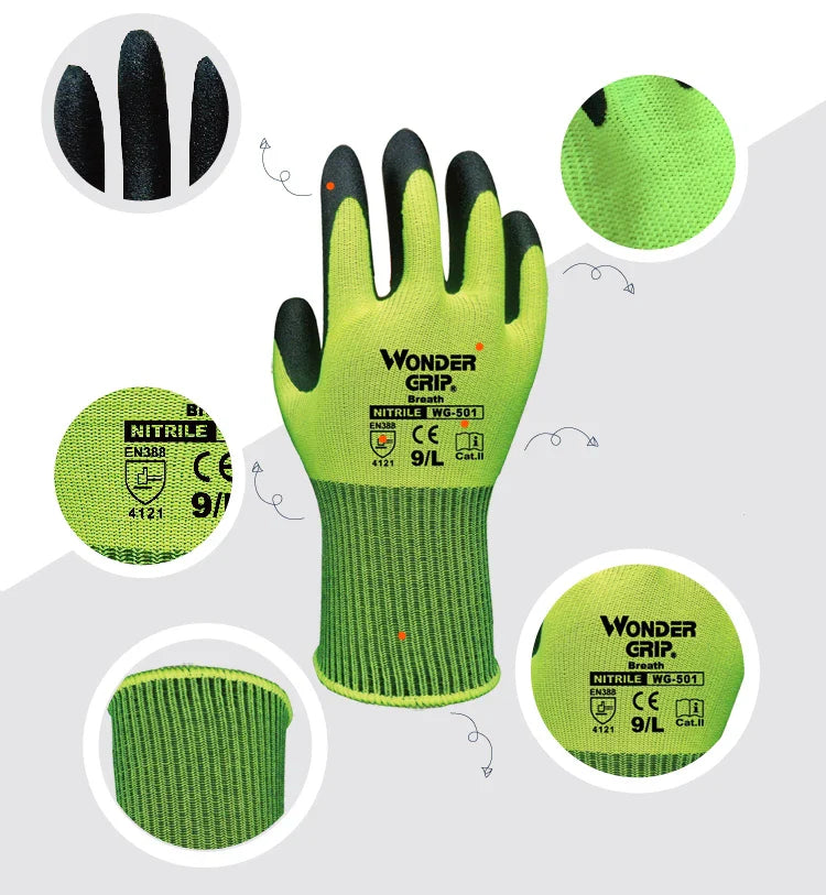Non-Slip Gardening Gloves with Miracle Grip – Durable Work Gloves for Crafts and Outdoor Tasks