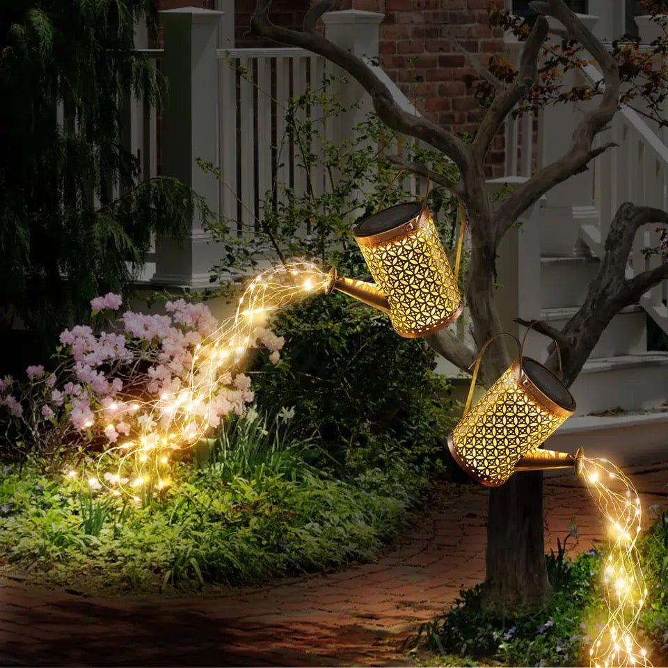 Solar-Powered Watering Can Light