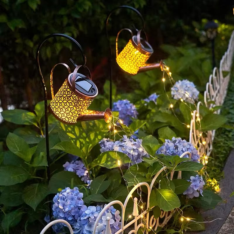 Solar-Powered Watering Can Light