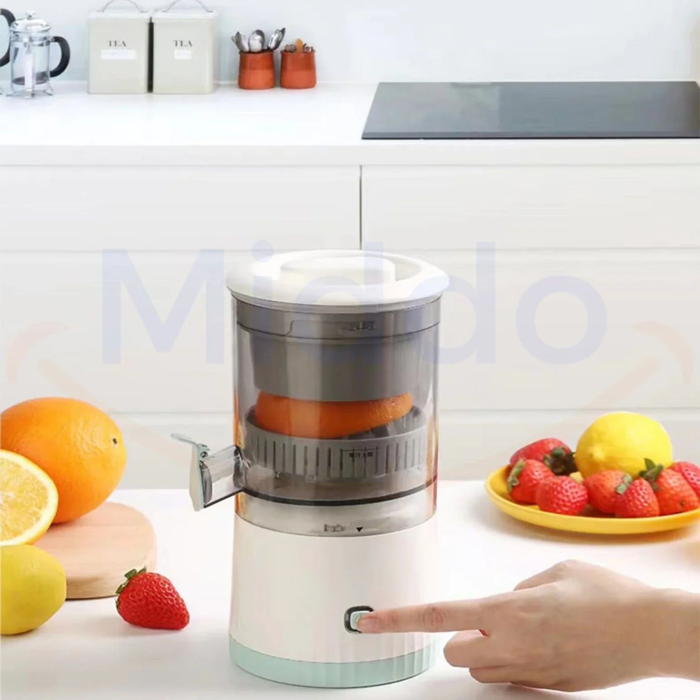 Electric Citrus Juicer with Collector – Fresh Juice in Seconds
