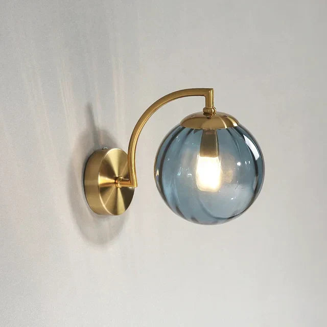 Elegant Glass Wall Light With Modern Brass Design For Home Decor