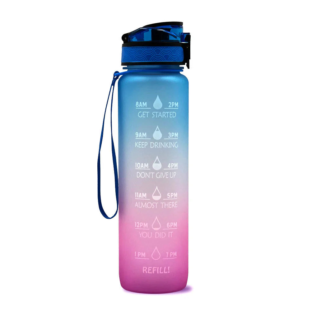 Hydration Reminder Water Bottle with Time Markings for Motivation