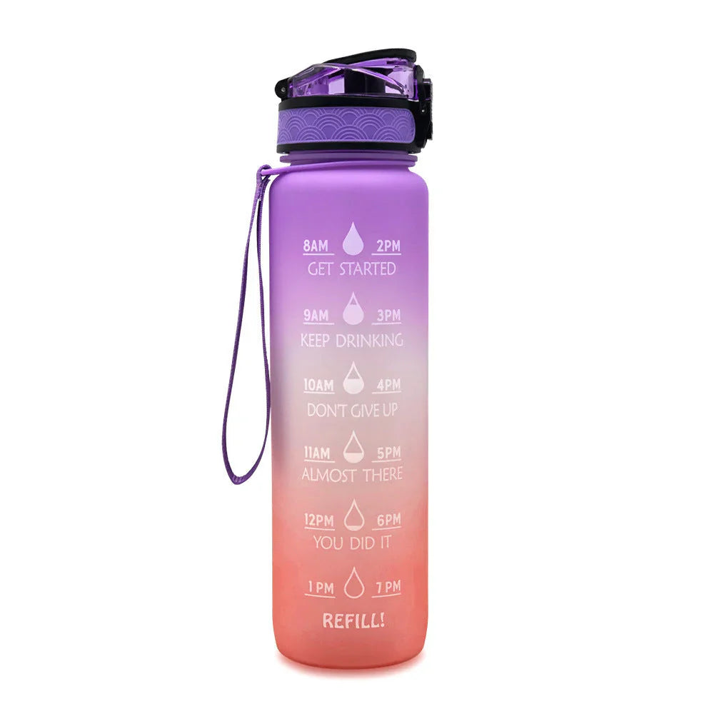 Hydration Reminder Water Bottle with Time Markings for Motivation