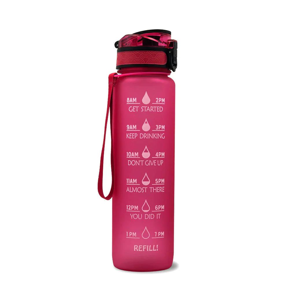 Hydration Reminder Water Bottle with Time Markings for Motivation