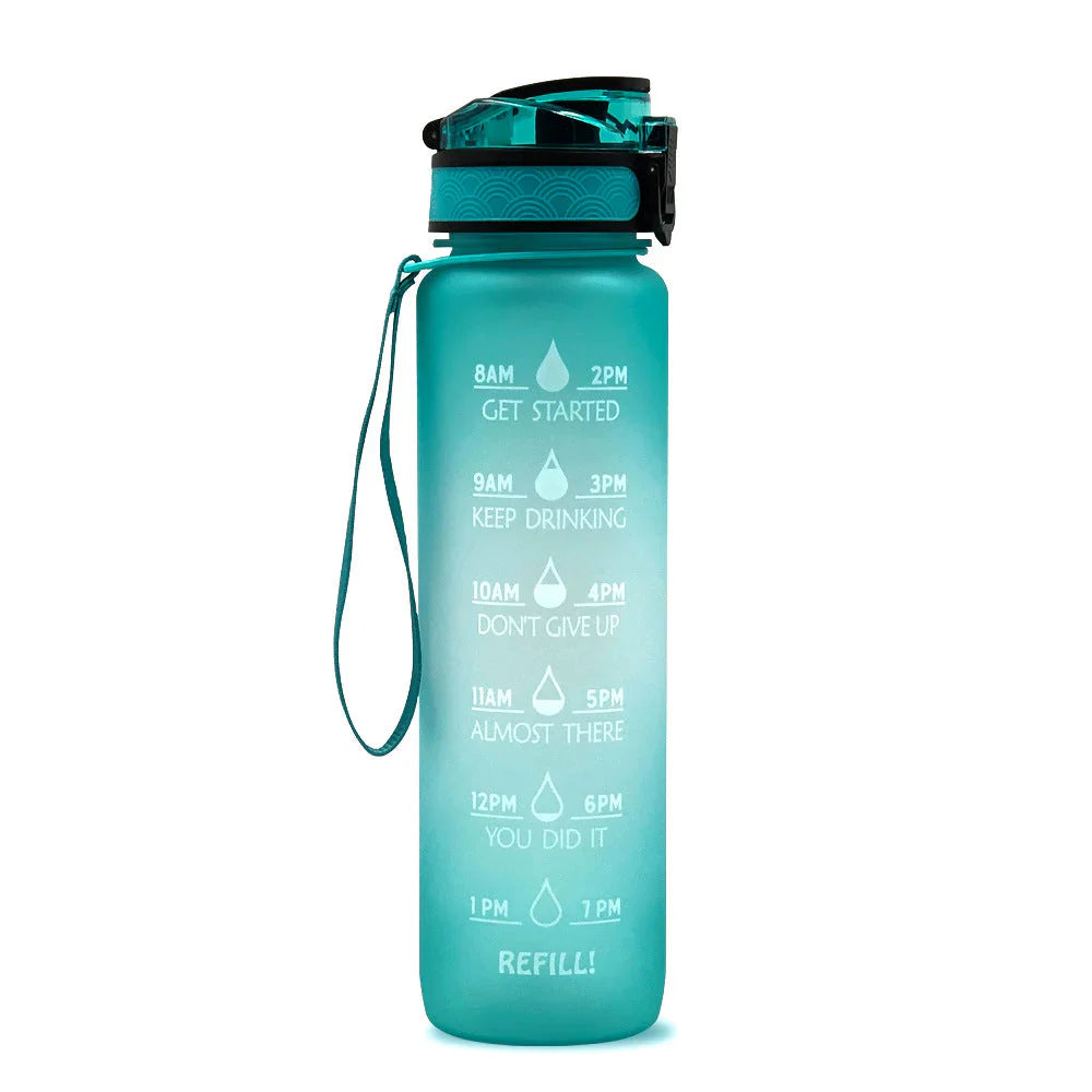 Hydration Reminder Water Bottle with Time Markings for Motivation
