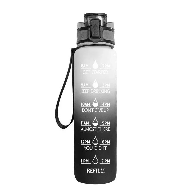 Hydration Reminder Water Bottle with Time Markings for Motivation