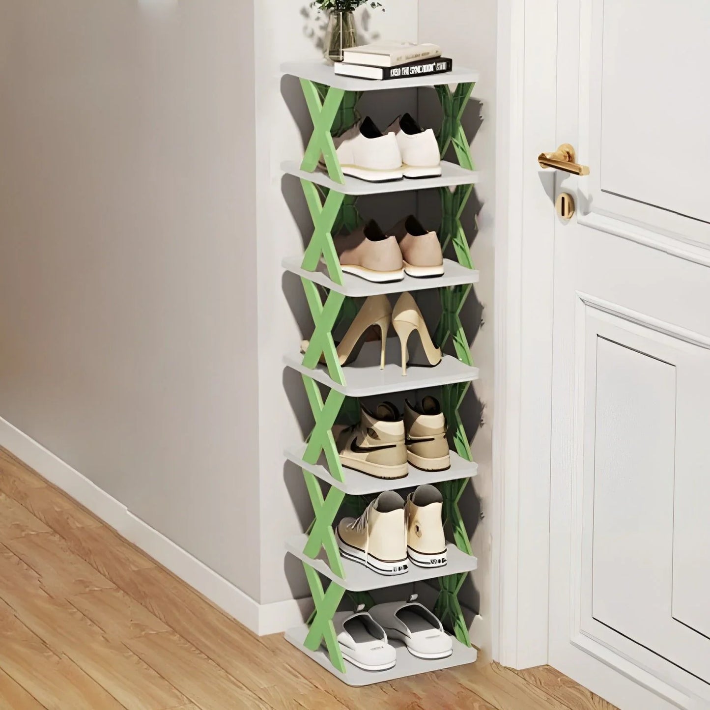 Space-Saving Multifunctional Foldable Shoe Rack