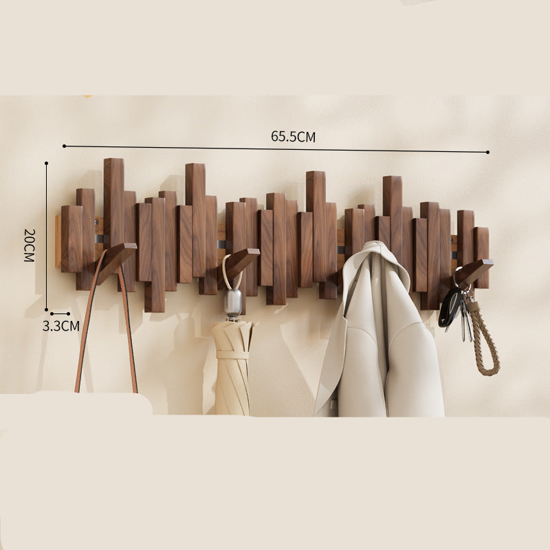 Elegant Wooden Piano Key Hook Rack