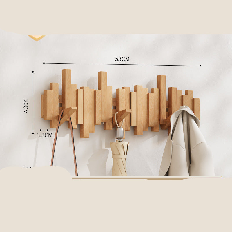 Elegant Wooden Piano Key Hook Rack