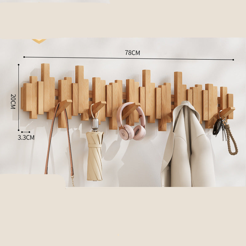 Elegant Wooden Piano Key Hook Rack