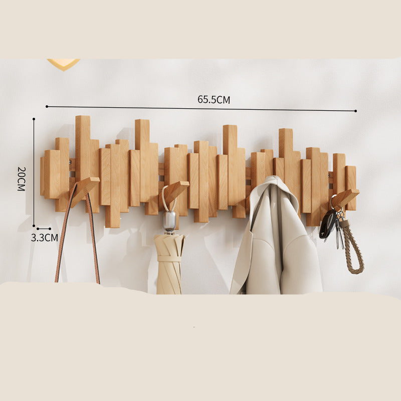 Elegant Wooden Piano Key Hook Rack