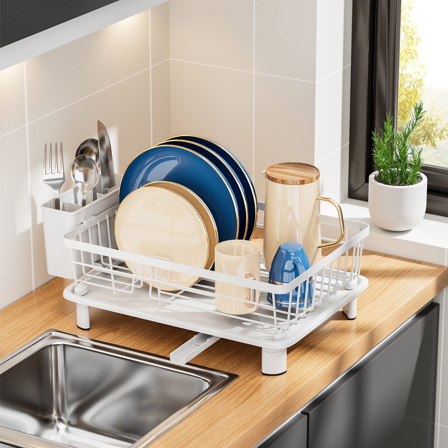Efficient Dish Dryer With Drainage