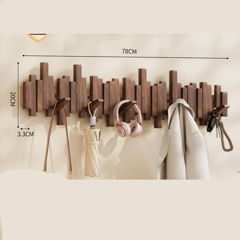 Elegant Wooden Piano Key Hook Rack