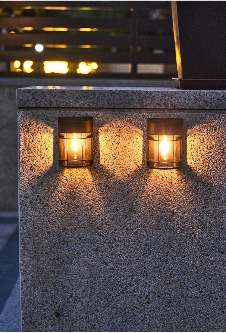 Weatherproof LED Outdoor Wall Light – Glass and Grille Design for Patio & Balcony