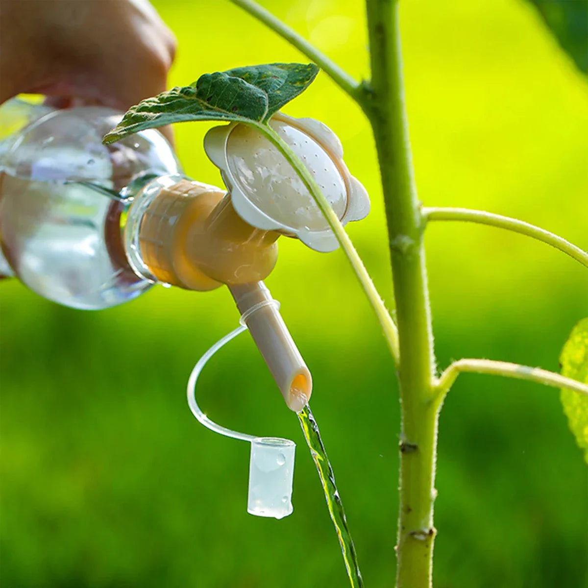 2-in-1 Double-Cap Spray Nozzle Bottle – Compact Mini Irrigation Spray Head for Garden Use