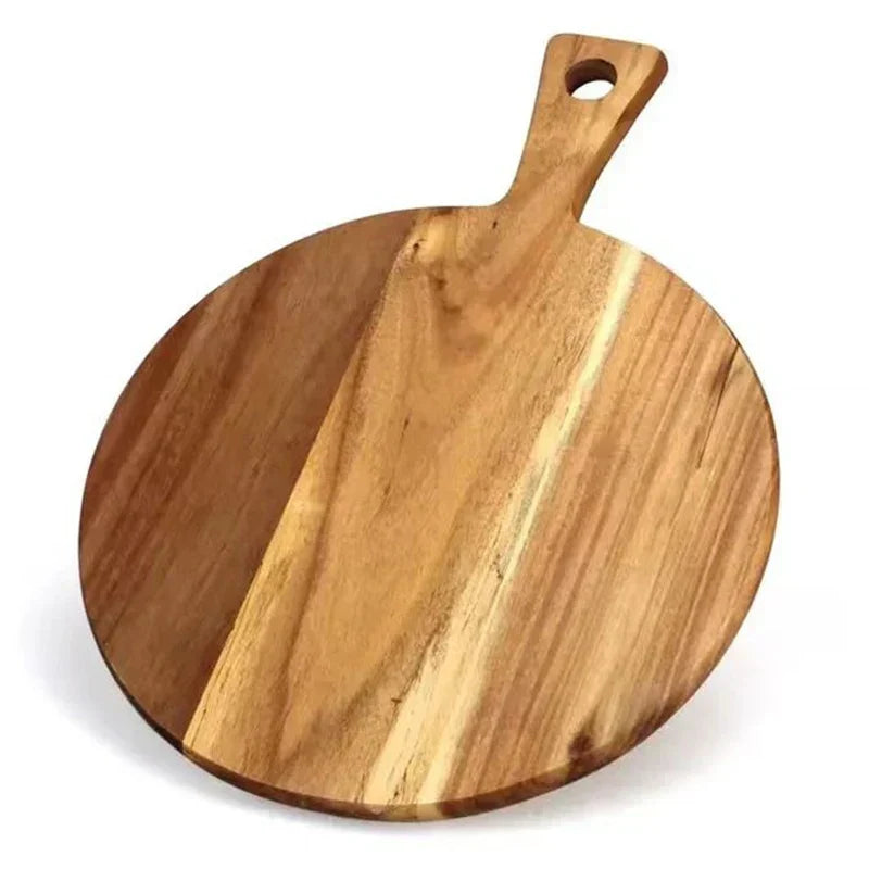 Acacia Wood Pizza Peel and Serving Tray with Handle – Perfect for Baking and Serving