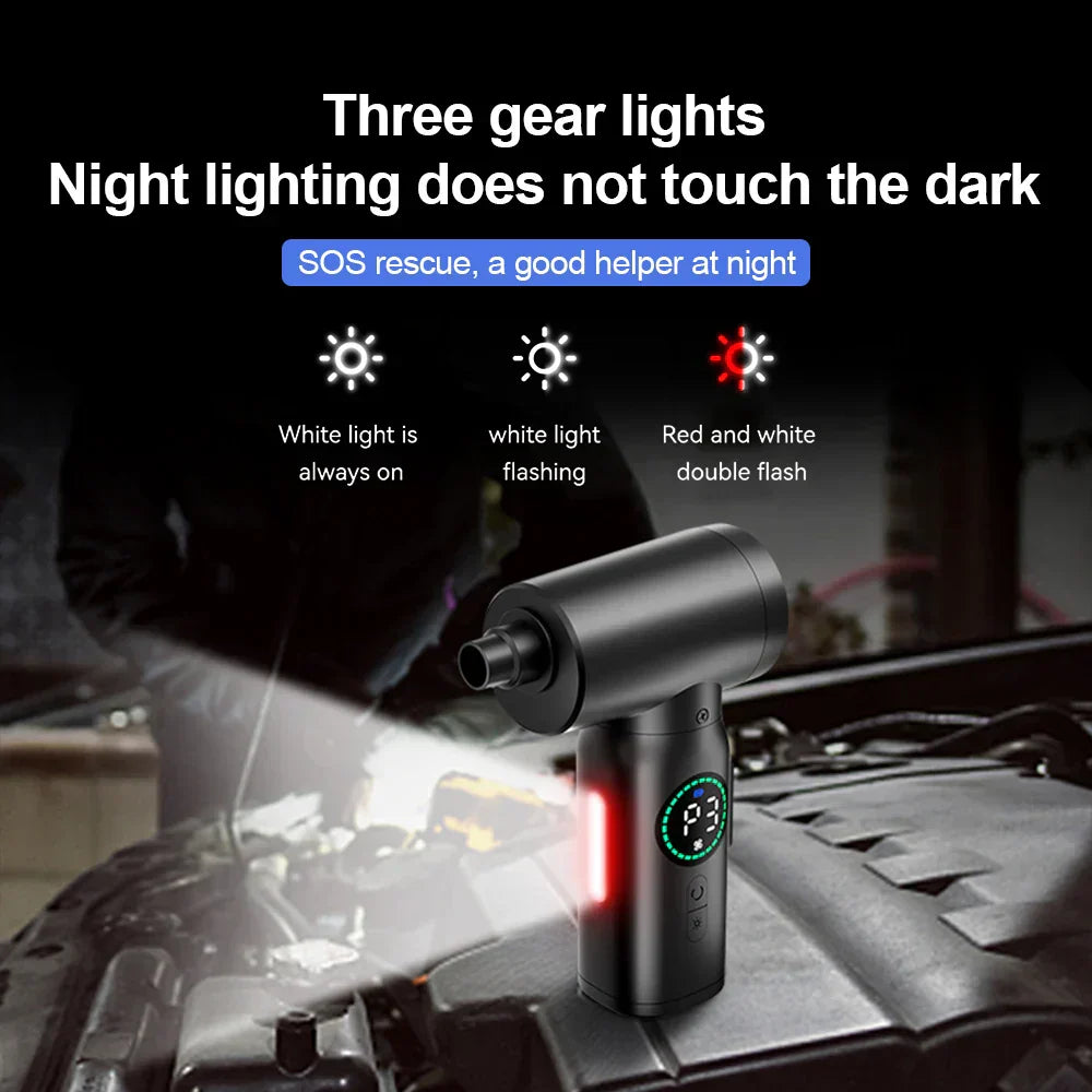 Cordless 2-in-1 Air Duster & Vacuum with LED Light (7500mAh)