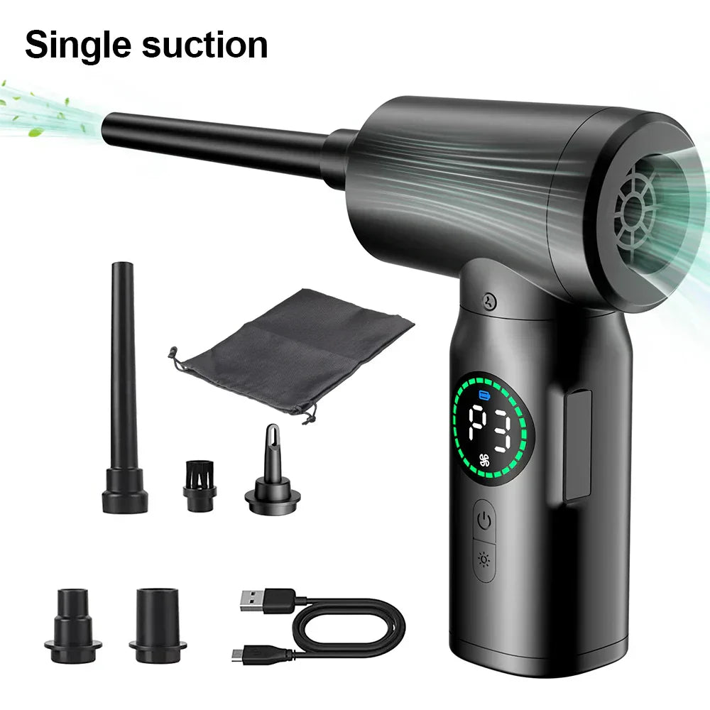 Cordless 2-in-1 Air Duster & Vacuum with LED Light (7500mAh)