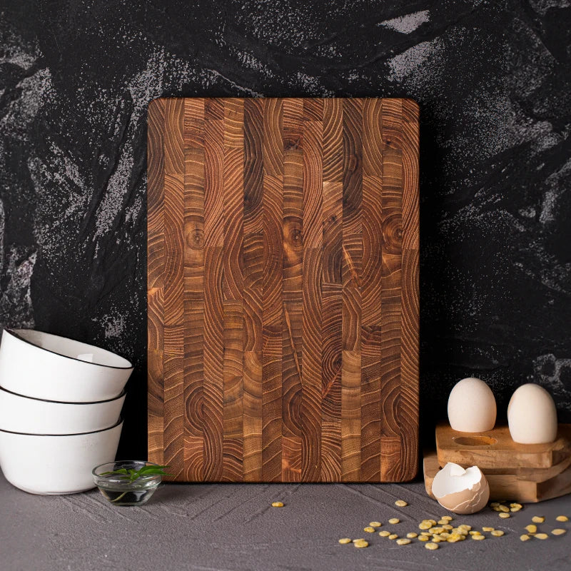 End Grain Wooden Chopping Block - Premium Quality Cutting Board for Professional and Home Chefs