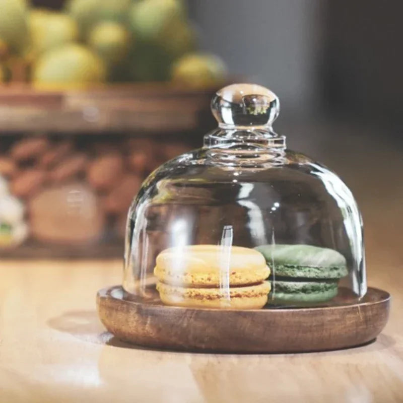 Glass Bowl with Wooden Lid - Snack Storage