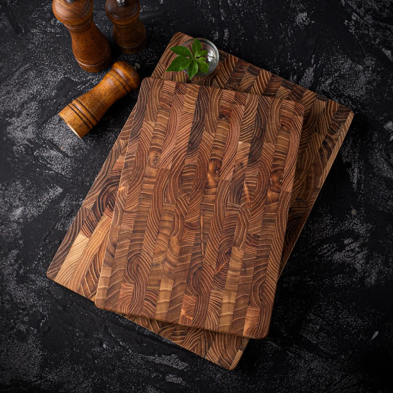 End Grain Wooden Chopping Block - Premium Quality Cutting Board for Professional and Home Chefs