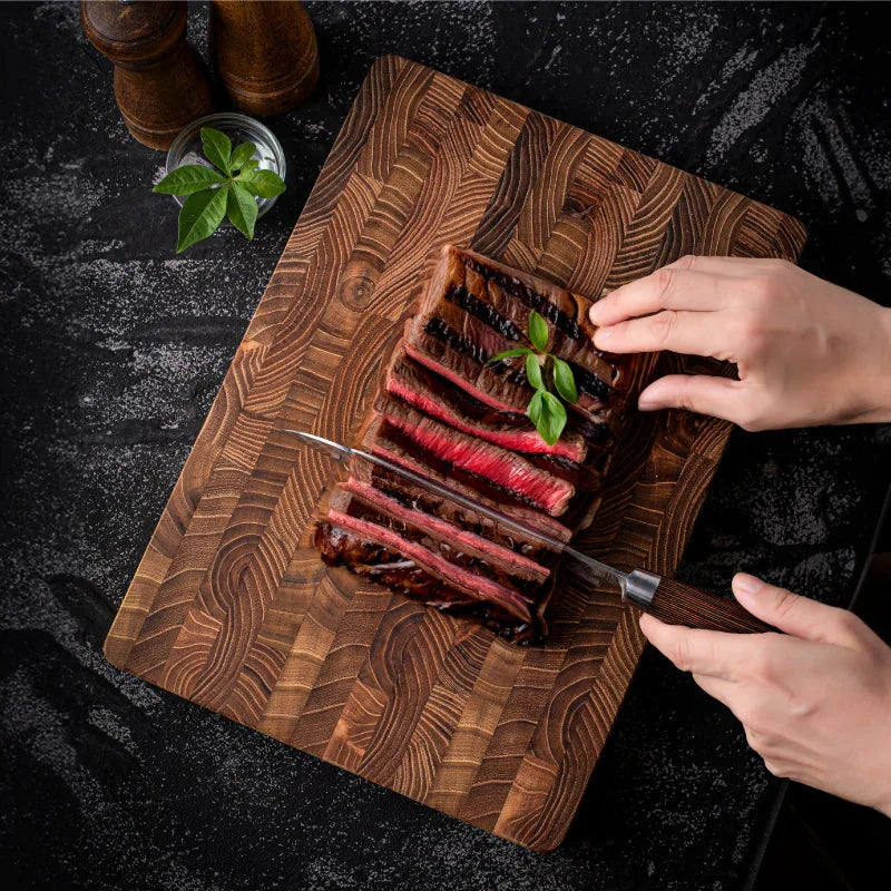 End Grain Wooden Chopping Block - Premium Quality Cutting Board for Professional and Home Chefs