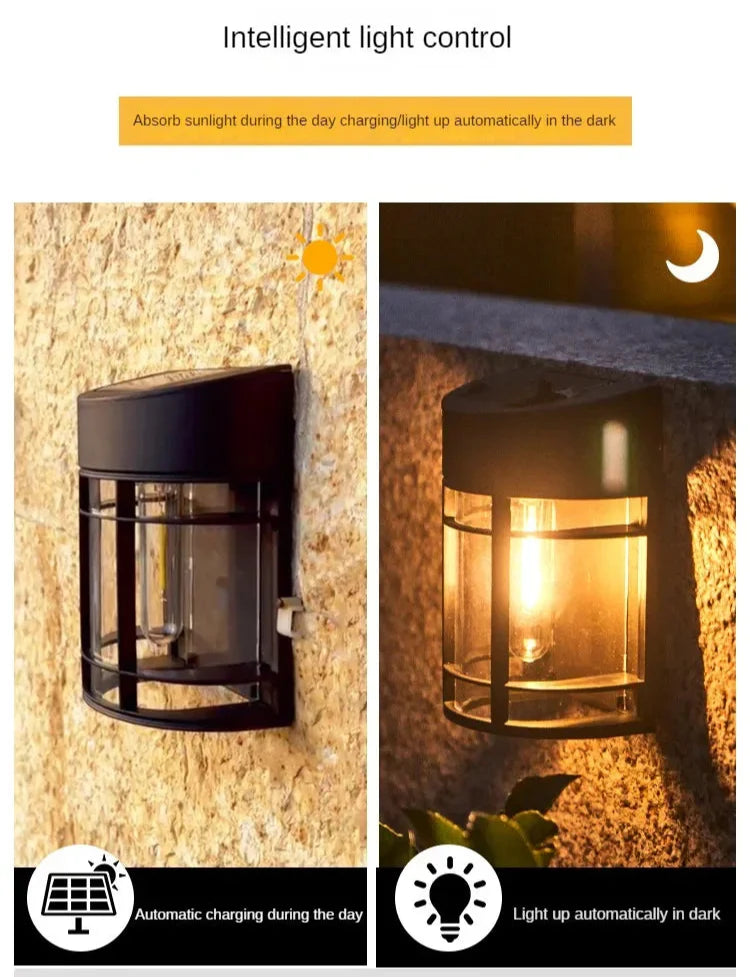 Weatherproof LED Outdoor Wall Light – Glass and Grille Design for Patio & Balcony