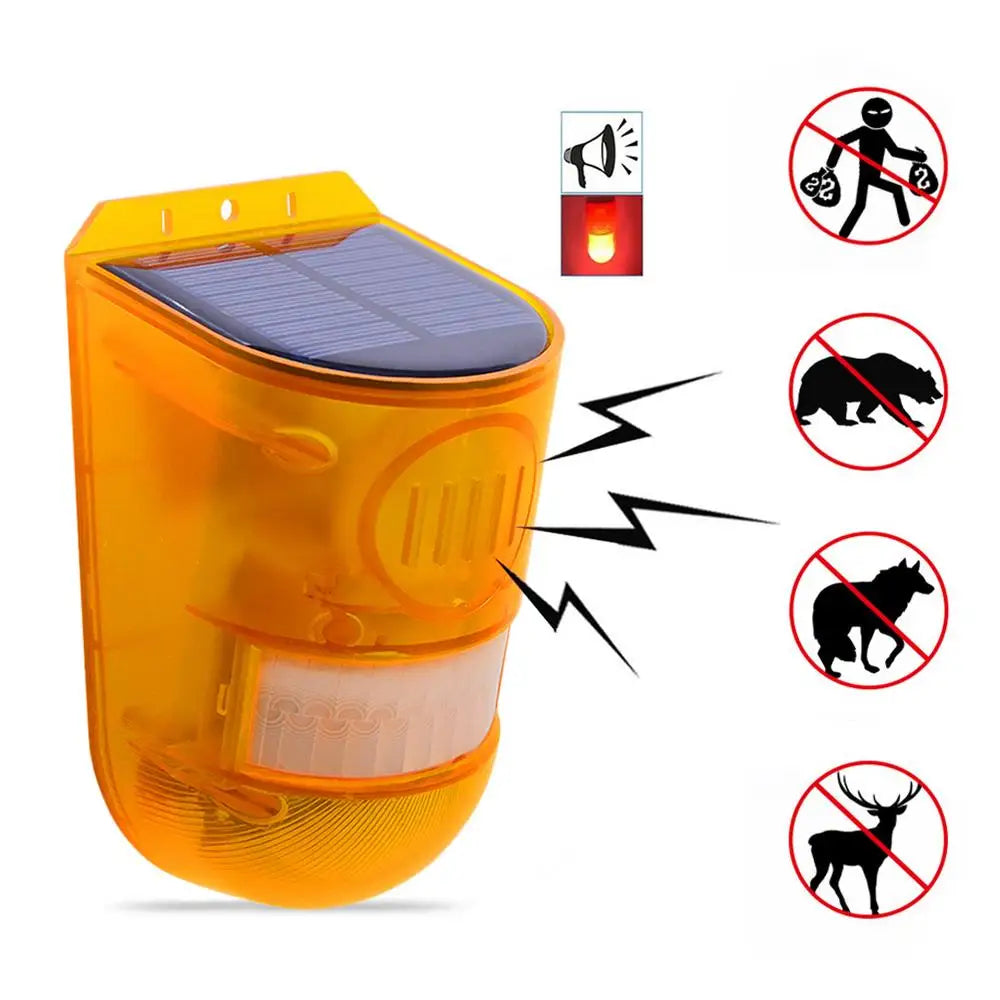 Solar-Powered Animal Repellent with Alarm - Effective Outdoor Animal Control