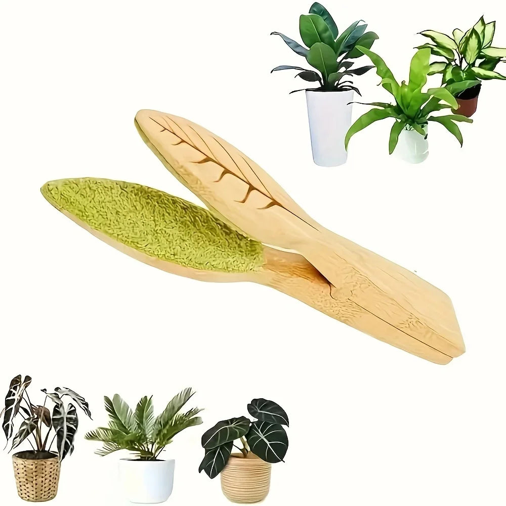 Wooden Leaf Care Tongs – Gentle Plant Cleaning Tool for Healthy Leaves