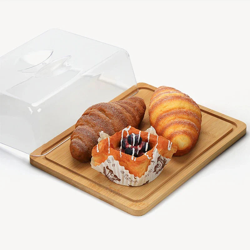 Rectangular Butter Dish with Bamboo Lid and Serving Tray
