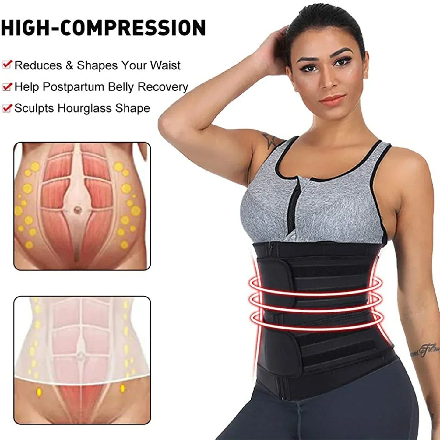 Adjustable Neoprene Waist Trainer Belt