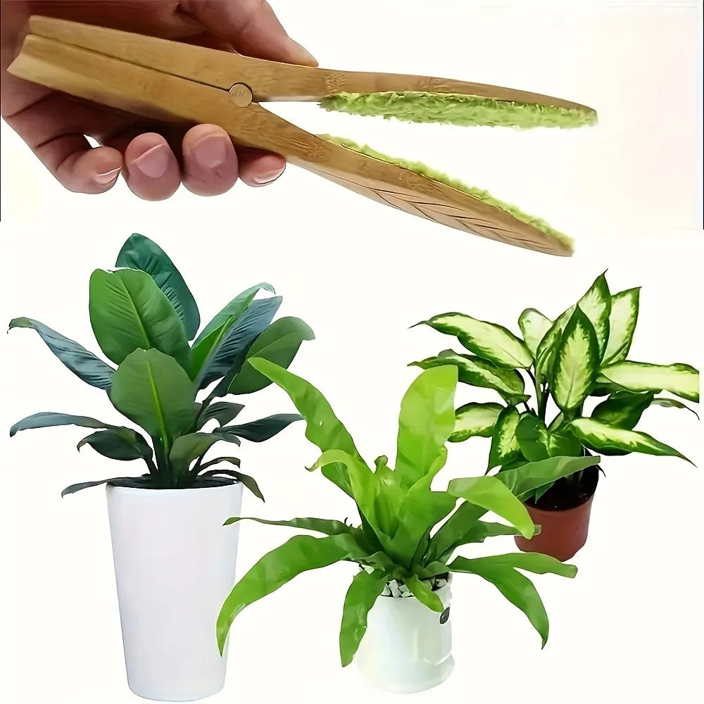 Wooden Leaf Care Tongs – Gentle Plant Cleaning Tool for Healthy Leaves