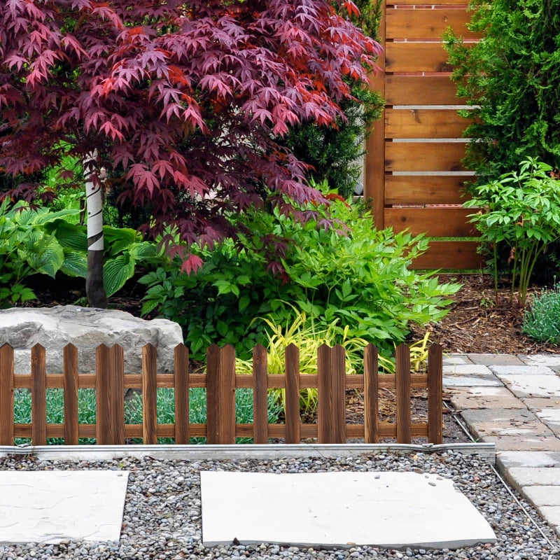 Wooden Garden Border Fence – Decorative Edging for Flower Beds and Outdoor Spaces