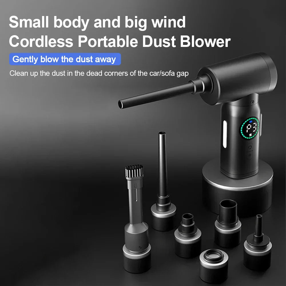 Cordless 2-in-1 Air Duster & Vacuum with LED Light (7500mAh)