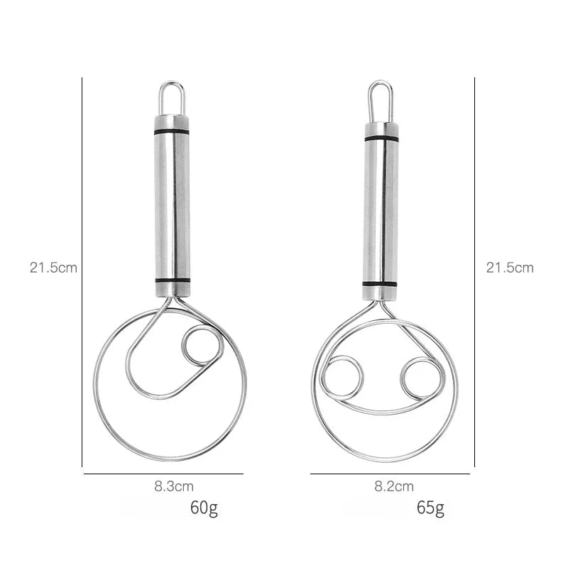 Heavy-Duty Stainless Steel Dough Whisk - Ergonomic Design for Effortless Mixing and Baking