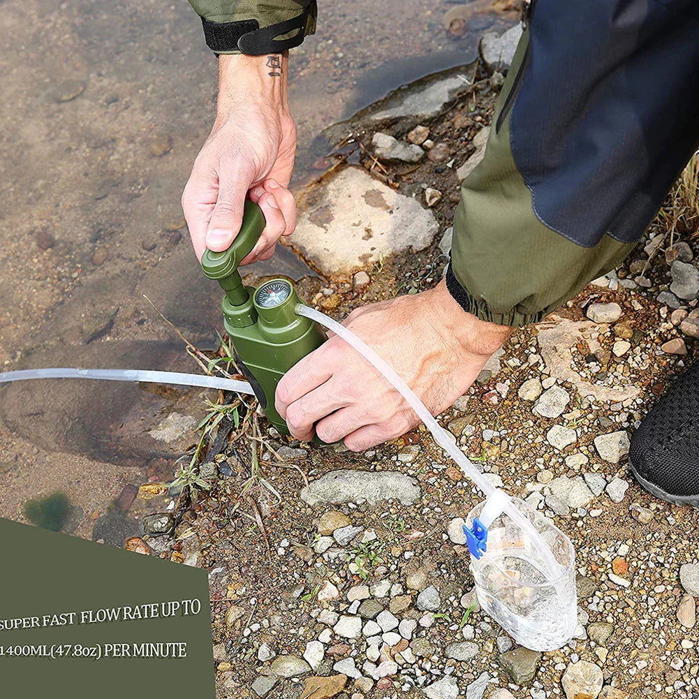 no product in factory Portable Outdoor Water Filter – Hand Pump Camping Water Purifier for Safe Drinking Water