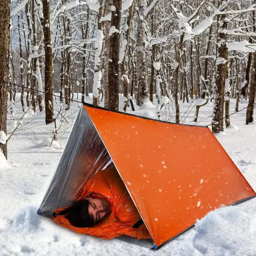 2-Person Emergency Survival Tent with Thermal Insulation for Camping and Hiking