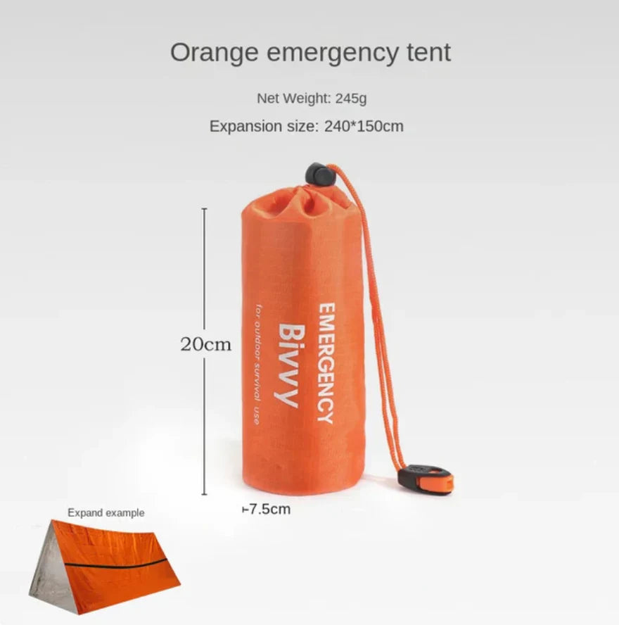 2-Person Emergency Survival Tent with Thermal Insulation for Camping and Hiking
