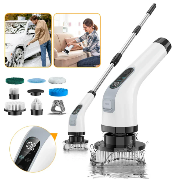 Rechargeable Electric Scrubber With 7 Versatile Brush Heads