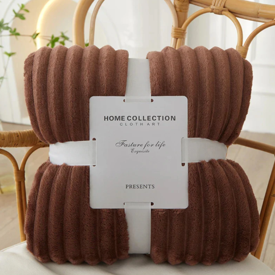 Cozy Striped Flannel Fleece Blanket