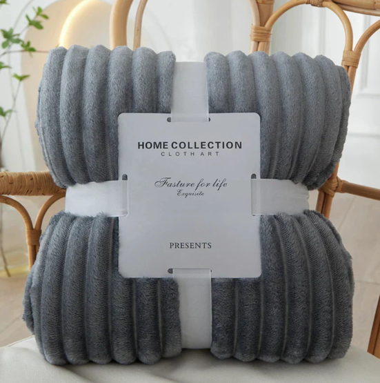 Cozy Striped Flannel Fleece Blanket