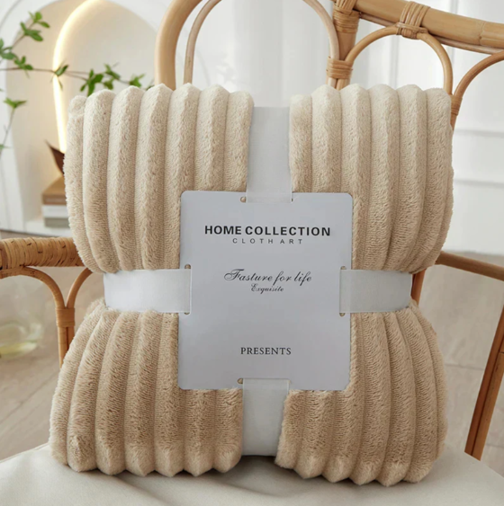 Cozy Striped Flannel Fleece Blanket